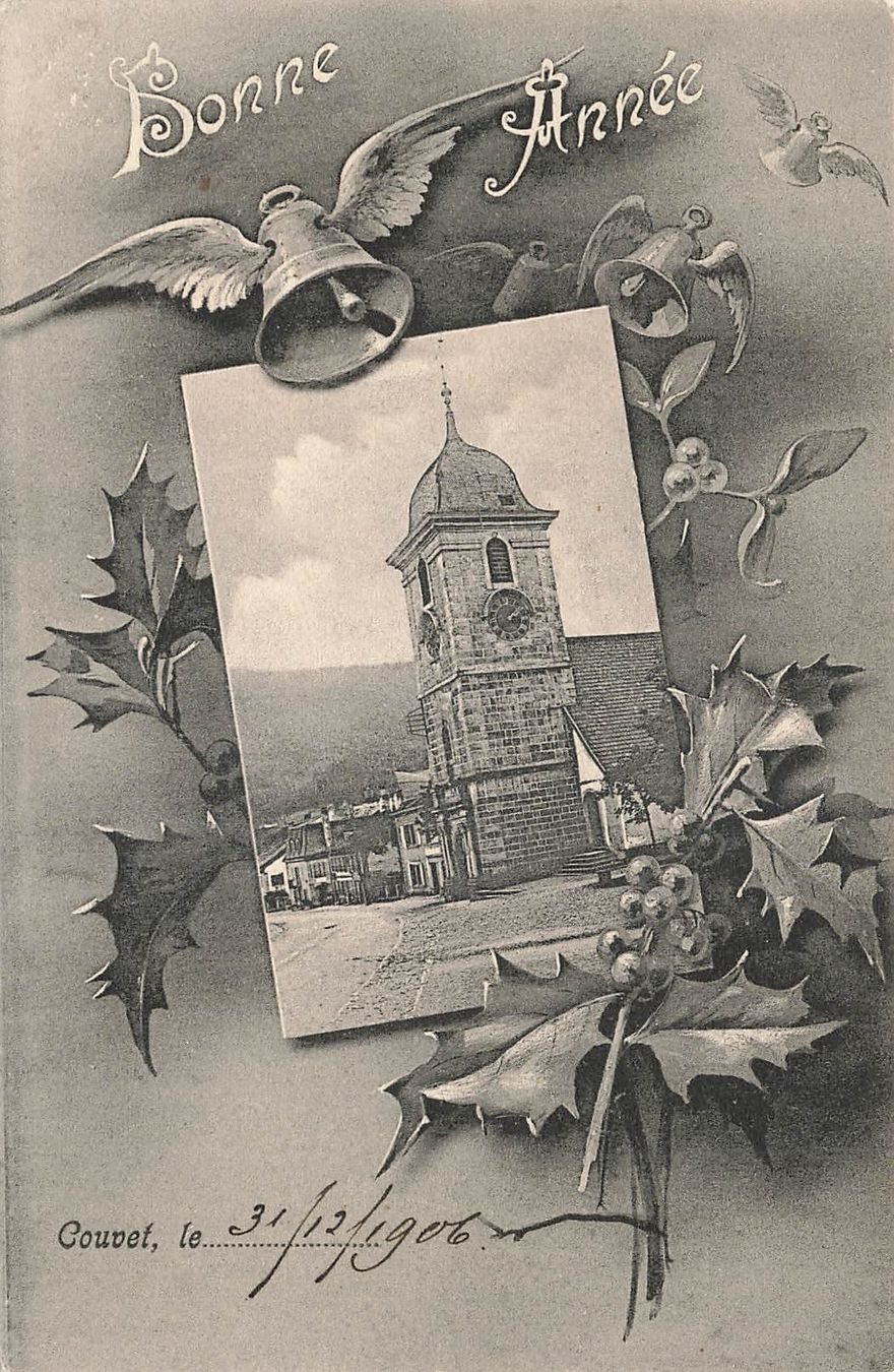 Cartoline postali: Couvet Kirche - Neujahrskarte – Usato da Schwyz venduto da Seffi56