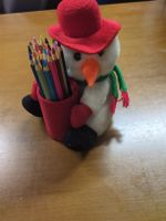 Süsser Schneemann Stiftehalter, Weihnachtsdeko