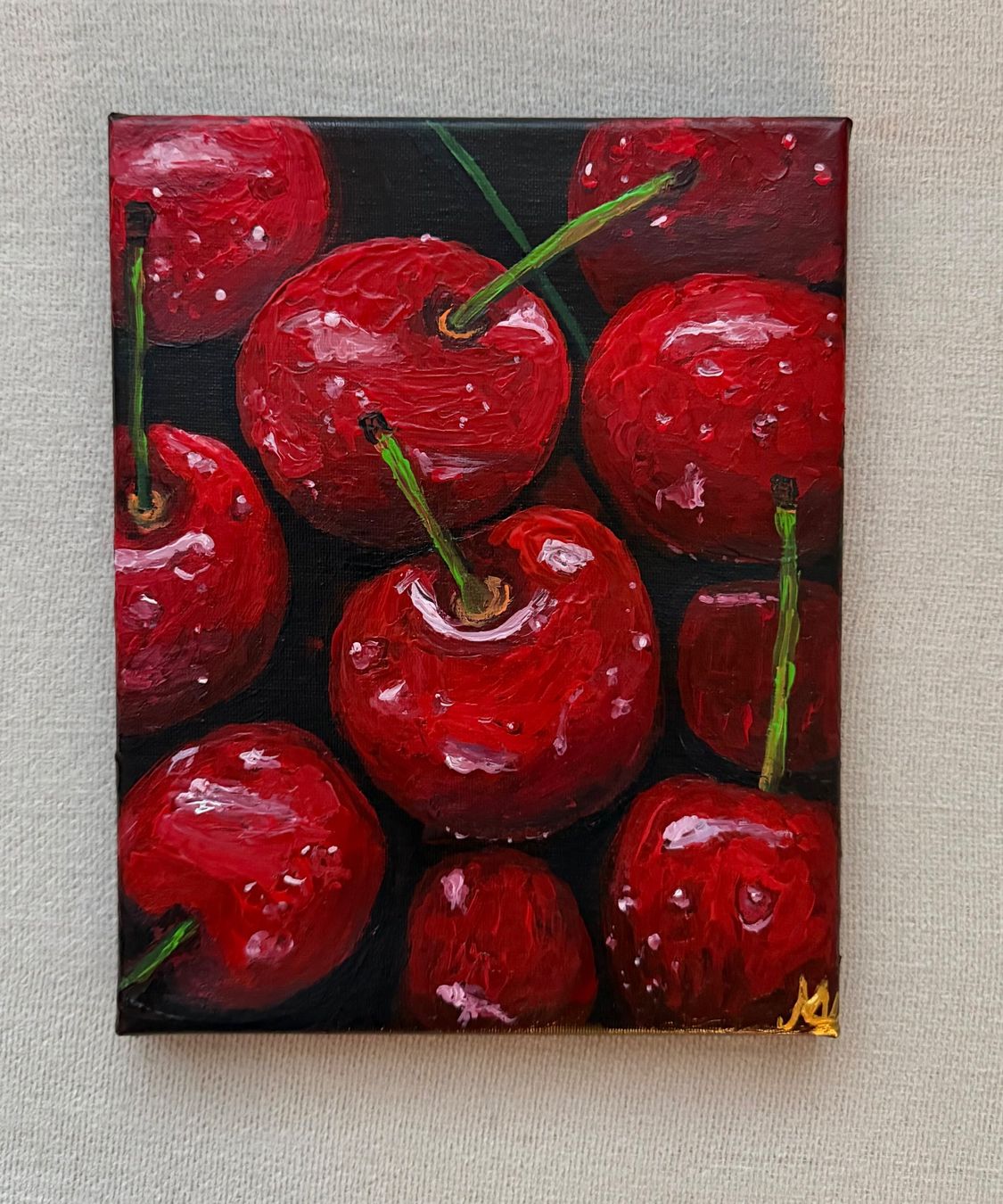 Dipinti: Kirschen Gemälde, Original Gemälde 25x20cm – Nuovo e nell'imballaggio originale da Pfäffikon SZ venduto da Andrei_Moro_Kunst 1