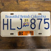 🇨🇦 Autoschild, British Columbia HLJ-875 - Kanada