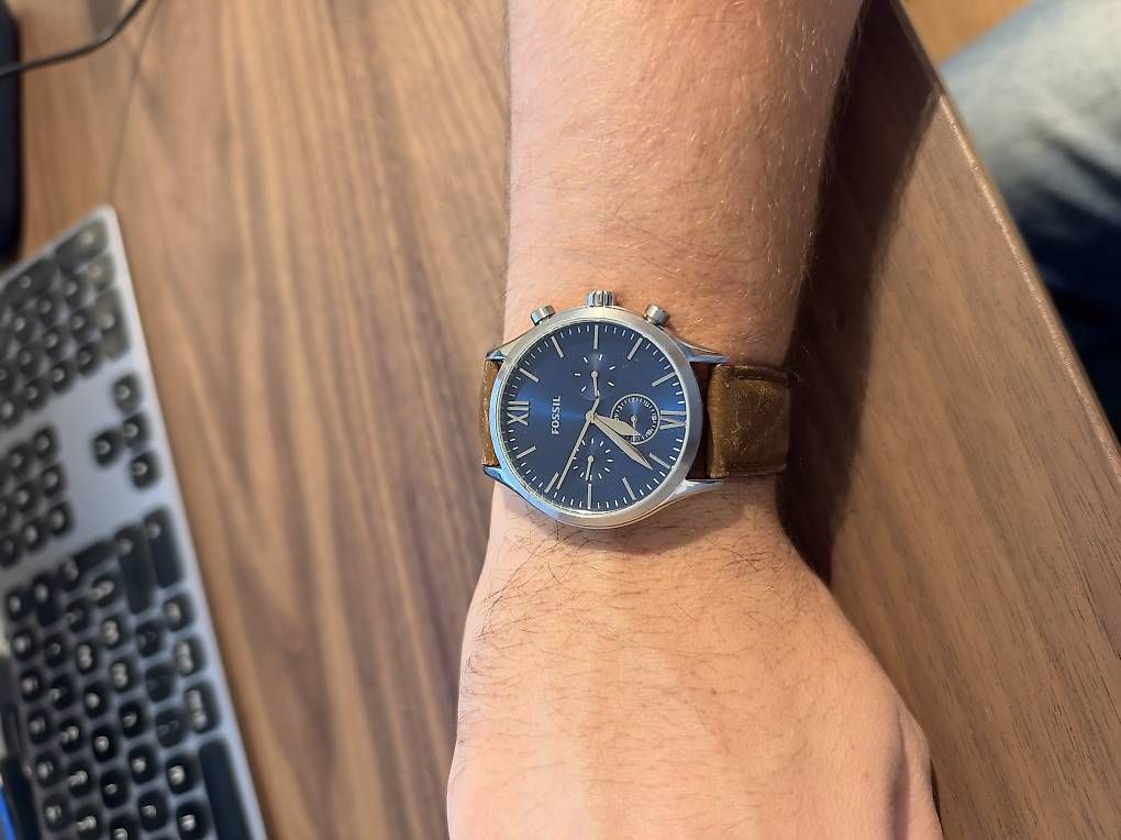 Uhren: Fossil Navy Blue & Leather Uhr – Gebraucht aus Hütten von osc_p78k 1