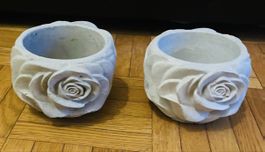 2 Stück Blumentöpfe mit Rosenmuster,