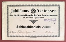 Jubiläums-Schiessen Lauterbrunnen 1919 Schiessbüchlein
