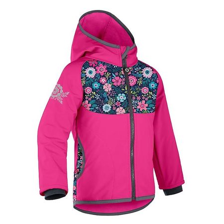 Kinder Softshelljacke mit Fleece, Fuchsia, Blumen 104/110