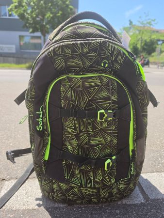 Satch Schulrucksack schwarz-grün Top Z...