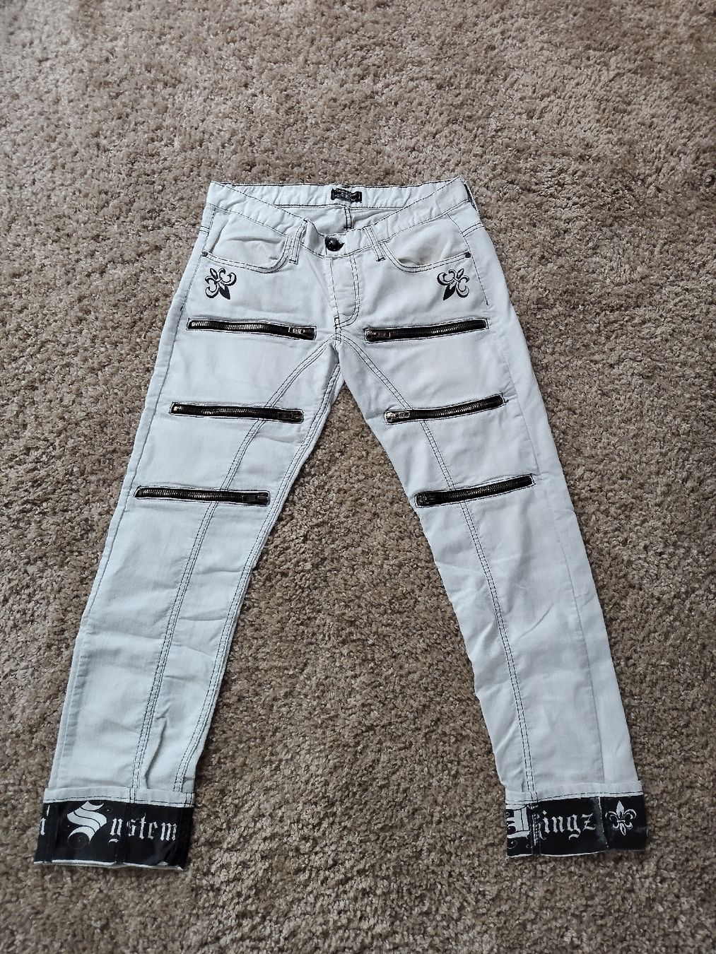 Jeans: KINGZ Jeans mit Reissverschlüssen, Grösse 33 – Usato da Mumpf venduto da Roxy_Piercing
