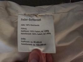 Daunen Bettdecke 1.400 gr. Baumwolle 135 x 200 cm fast w neu