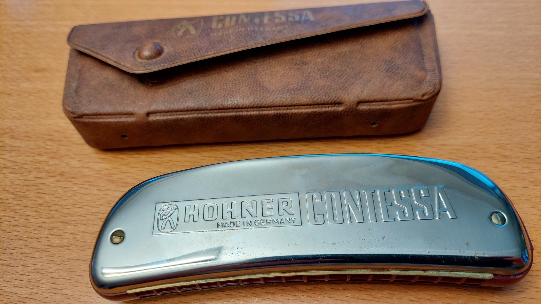 Hohner Strumenti musicali: Hohner Contessa Mundharmonika mit Originaletui – Usato da Russikon venduto da um1224