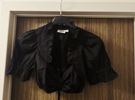 Schwarze Trachtenbluse von Country Line, Grösse 34/XS-NEU!
