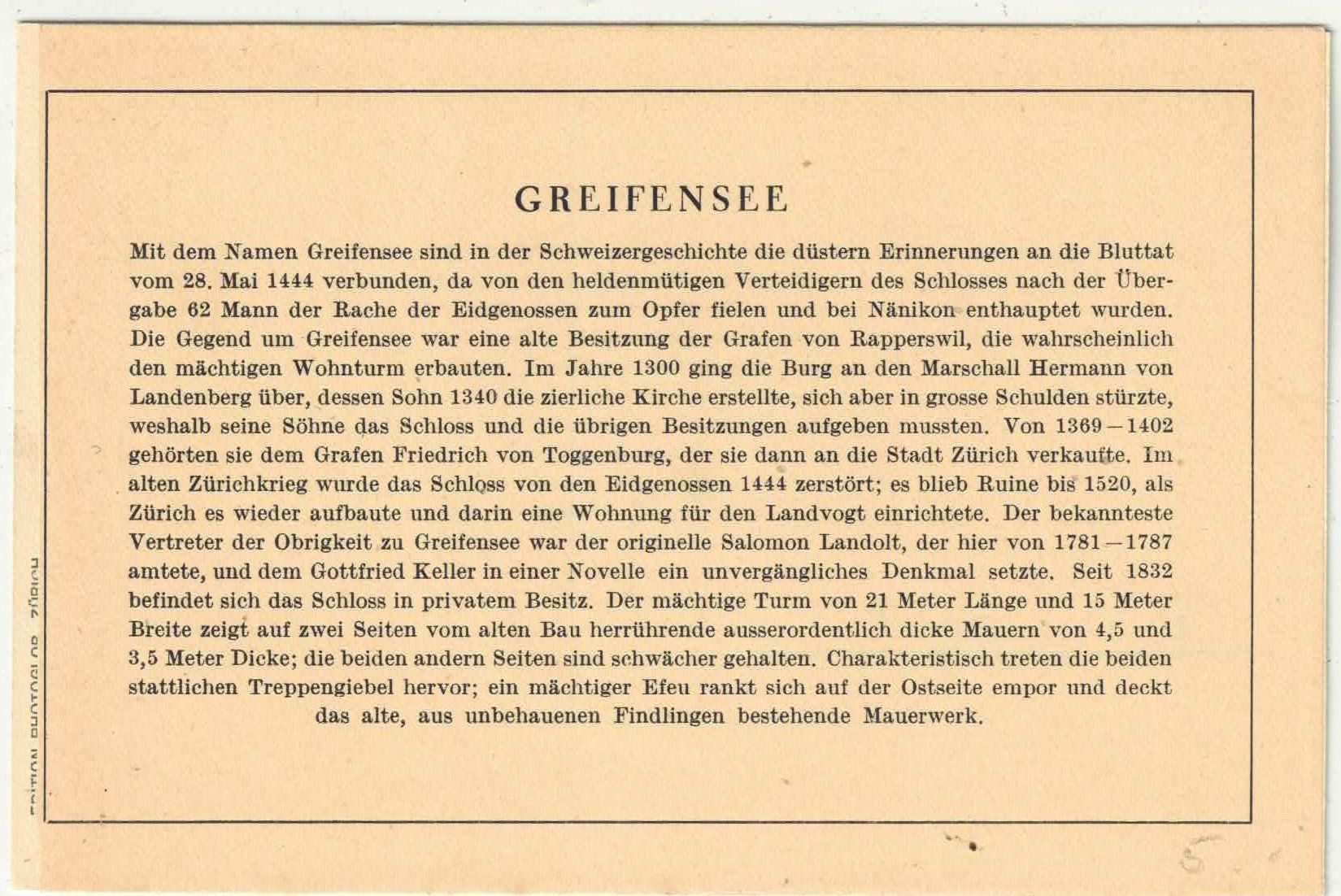 Cartoline postali: Schloss Greifensee – Usato da Ettingen venduto da Kartenplanet 1