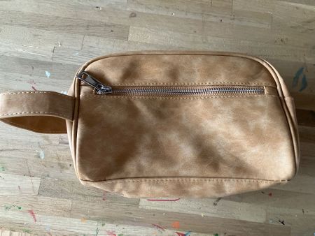 Praktische Kosmetiktasche, hellbraun, NEU