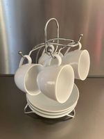 Espressotassen Set mit Dekorativen Stahlständer NEU