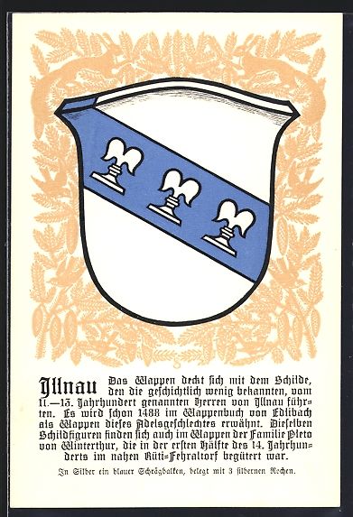 Cartoline postali: AK Illnau, Stadwappen, Eichhörnchen – Usato da Berlin venduto da bartko-reher