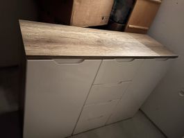 Sideboard Holzoptik weiss mit Schubladen