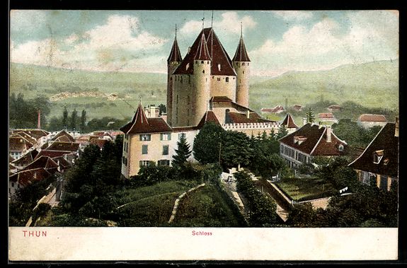 Cartoline postali: AK Thun, Schloss – Usato da Berlin venduto da bartko-reher