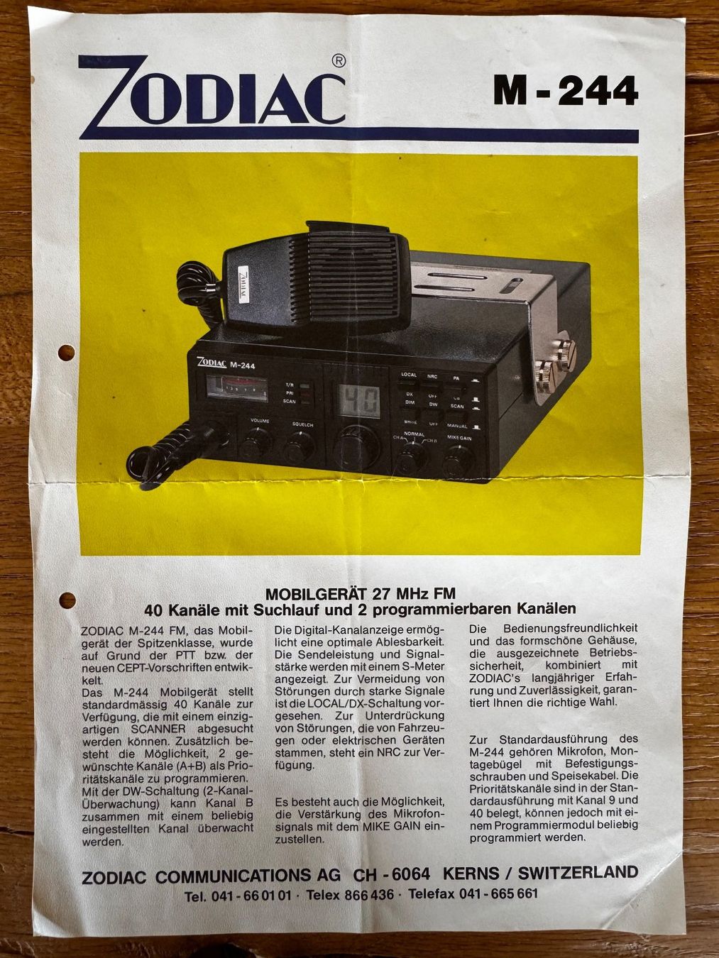 Radiocomunicazione: Funkgerät Zodiac M-244 – Usato da Schwarzenburg venduto da Bdi1 6