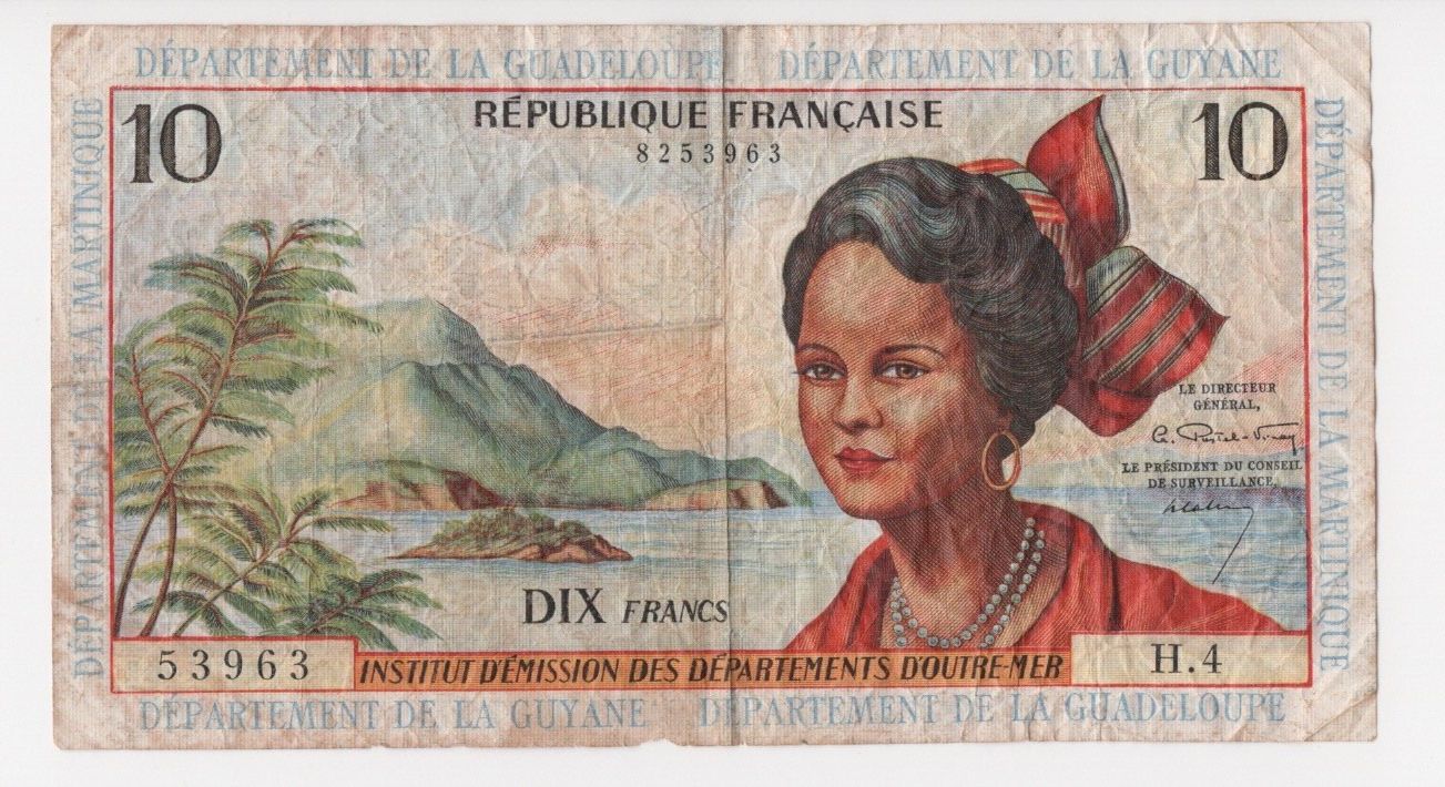 Banconote: Banknote  - Dix Francs Guyane Guadeloupe Martinique – Usato da Zürich venduto da sil_fqd8