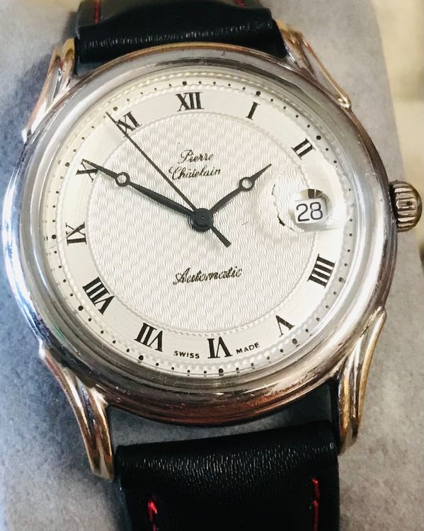 Montre Vintage Pierre Chatelain Swiss 1950 - Mécanique Manuelle, 17 Rubis - Boîtier Doré 34 Mm - Occasion