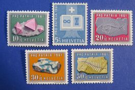 Serie Pro Patria 1961 postfrisch **/(*)  - SBK: 8.-.