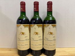 3 Fl. Rotweine Chateau Mouton Baronne Philippe 1988 Pauillac