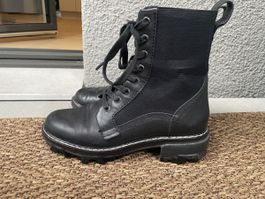 All Saints Black Leather Boots - Size 37.5