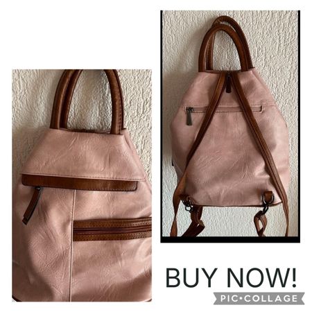 ❤️Rucksack rosabraunen Kunstleder / Neuwertig 