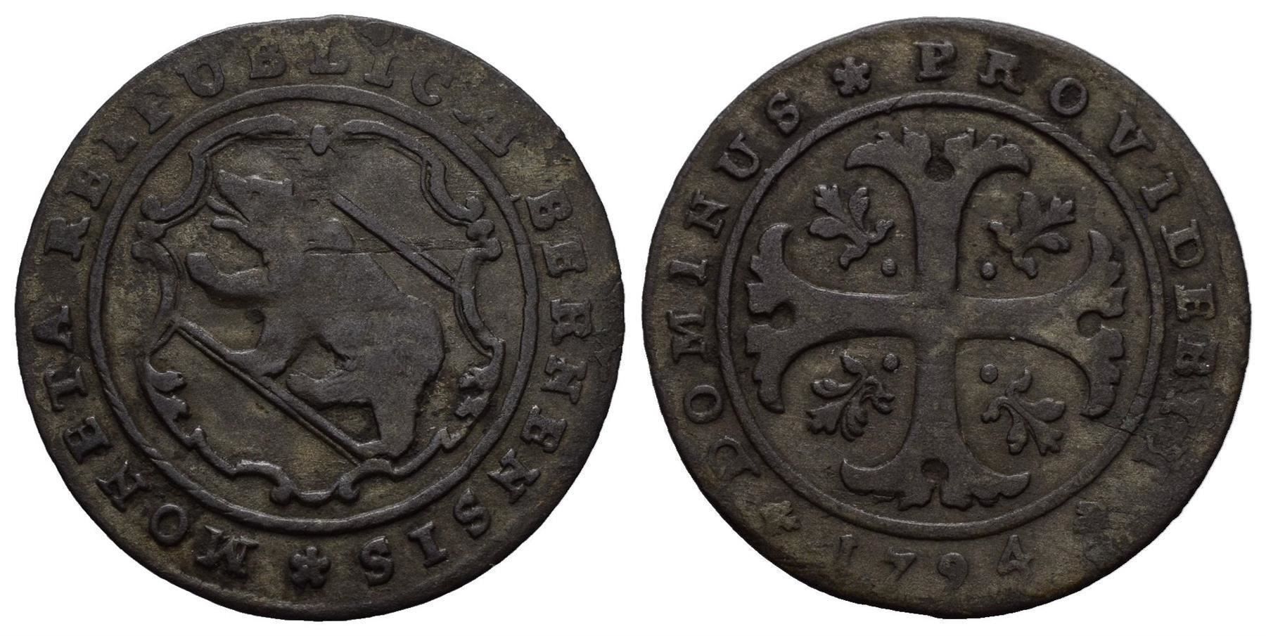 Alle Münzen: Bern Halbbatzen 1794  /3555 – Gebraucht aus Trimbach von Solothurn1