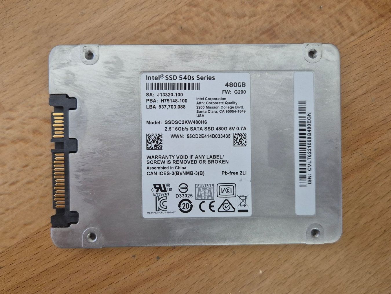 Intel Dischi rigidi: Intel SSD 540 Series, 480GB - occasion! – Usato da Tramelan venduto da Fabb 1