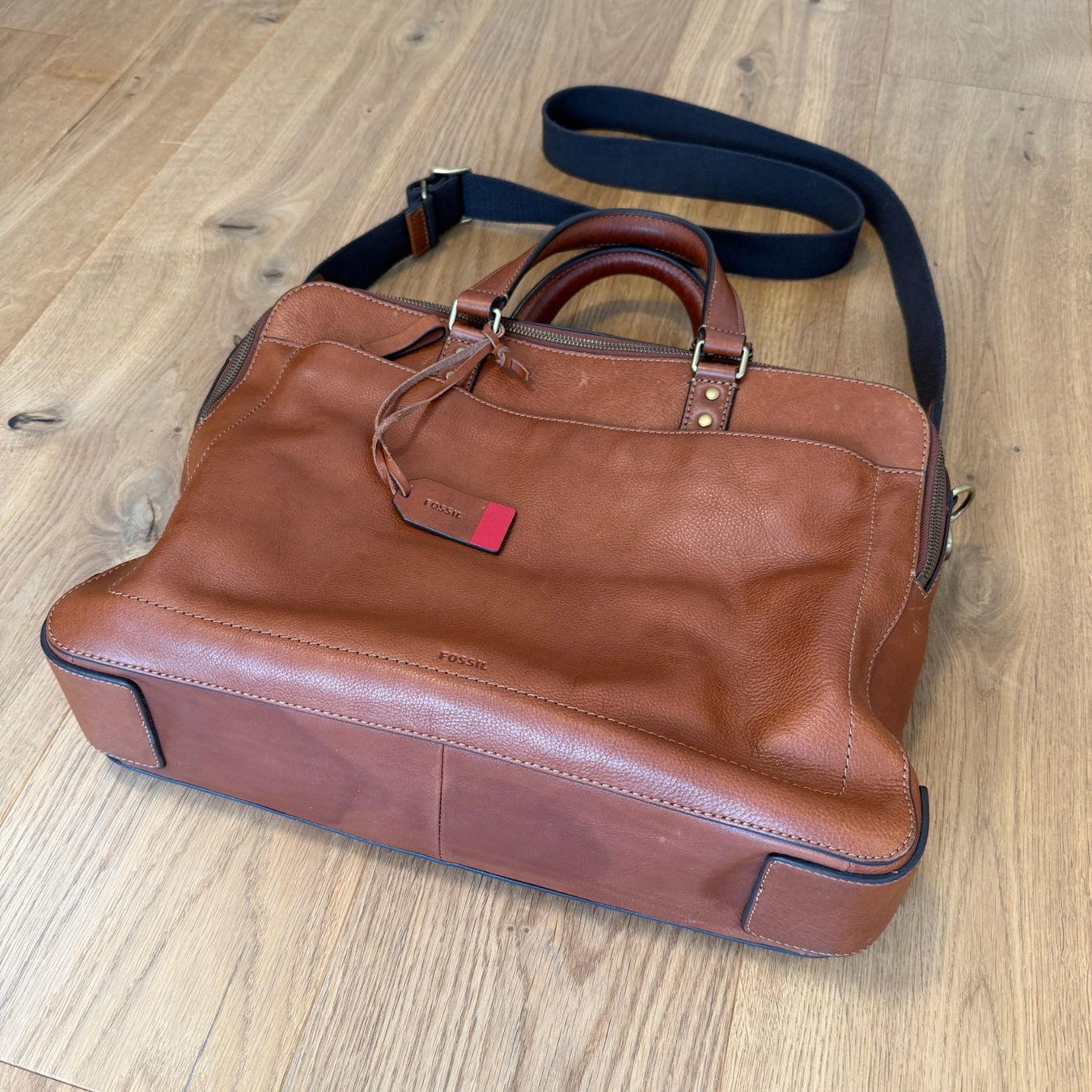 Fossil Valigie & Borse: Fossil Aktentasche Defener Double Zip Leder Cognac – Usato da Balzers venduto da dassandro 1