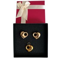 Goldene Herz Ohrringe/Anhänger K18, 4.9g,