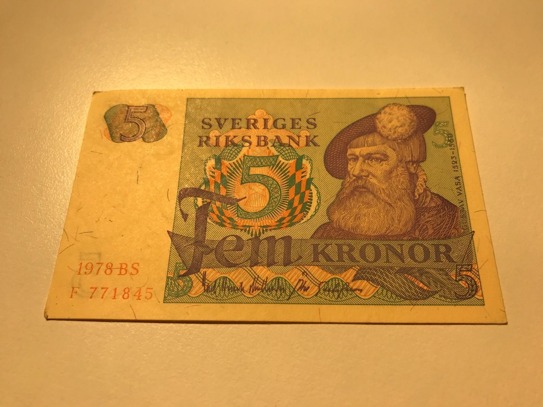 Banconote: Schweden 5 Kronor 1978 – Usato da Algetshausen venduto da Carrhard