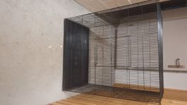 Vogelkäfig aus Metall schwarz gebraucht guter Zustand
