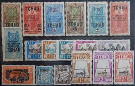 Tschad Franz. Kolonie ex. Kat. 37-45 & Porto */(*)/gest. 192
