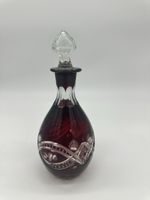 Bohemian Czech Crystal Roter Rubin-Schliff Karaffe