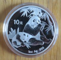 China 10 Yuan Panda Münze 2007 / 1Unze Silber selten