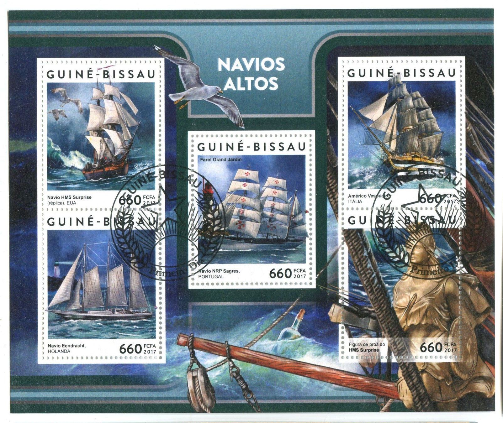 Alle Briefmarken: Block "Schiffe". Guinea-Bissau. – Neu und originalverpackt aus Basel von Butsch5