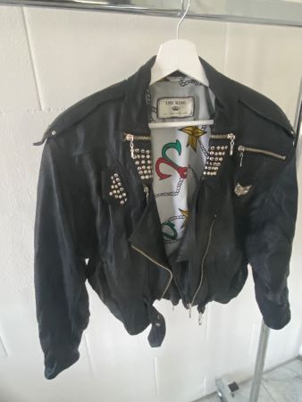 Vintage Lederjacke  80’Jahre original mit Nieten schwarz