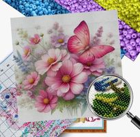 Perlen-Stickerei-DIY-Schmetterling-Blumen-kreativ-Bild-Perle