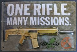 Blechschild 3D-ONE RIFLE.MANY MISSIONS.