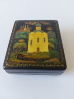 Russische Lackdose  Miniaturmalerei  Orthodoxe Kirche