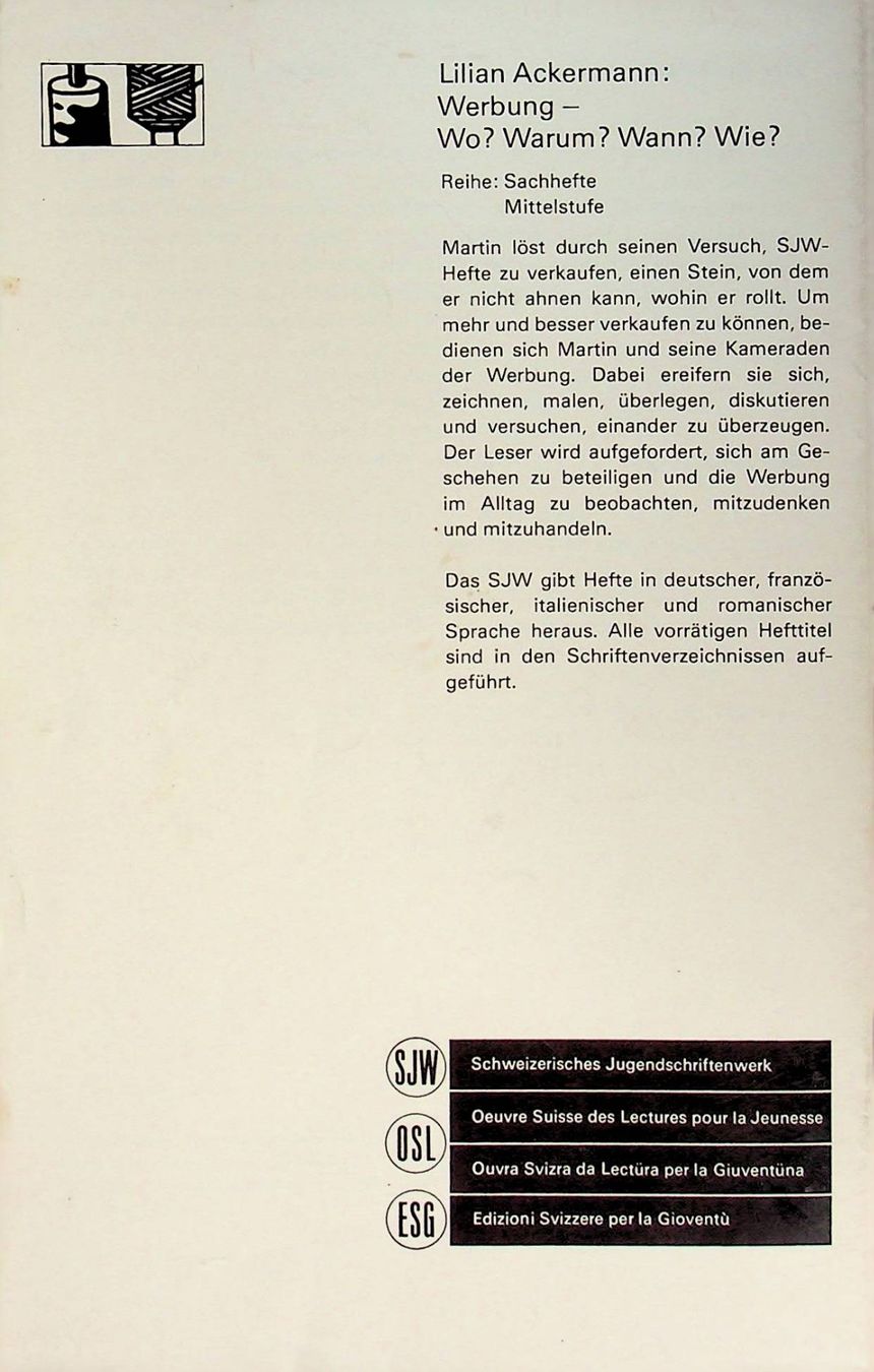 Bücher: SJW 1501 Lilian Ackermann  Werbung EA 1979 – Gebraucht aus Reitnau von Zaomir 1