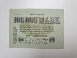 🇩🇪 Weimar hyperinflation 100.000 Mark 1923 UNC