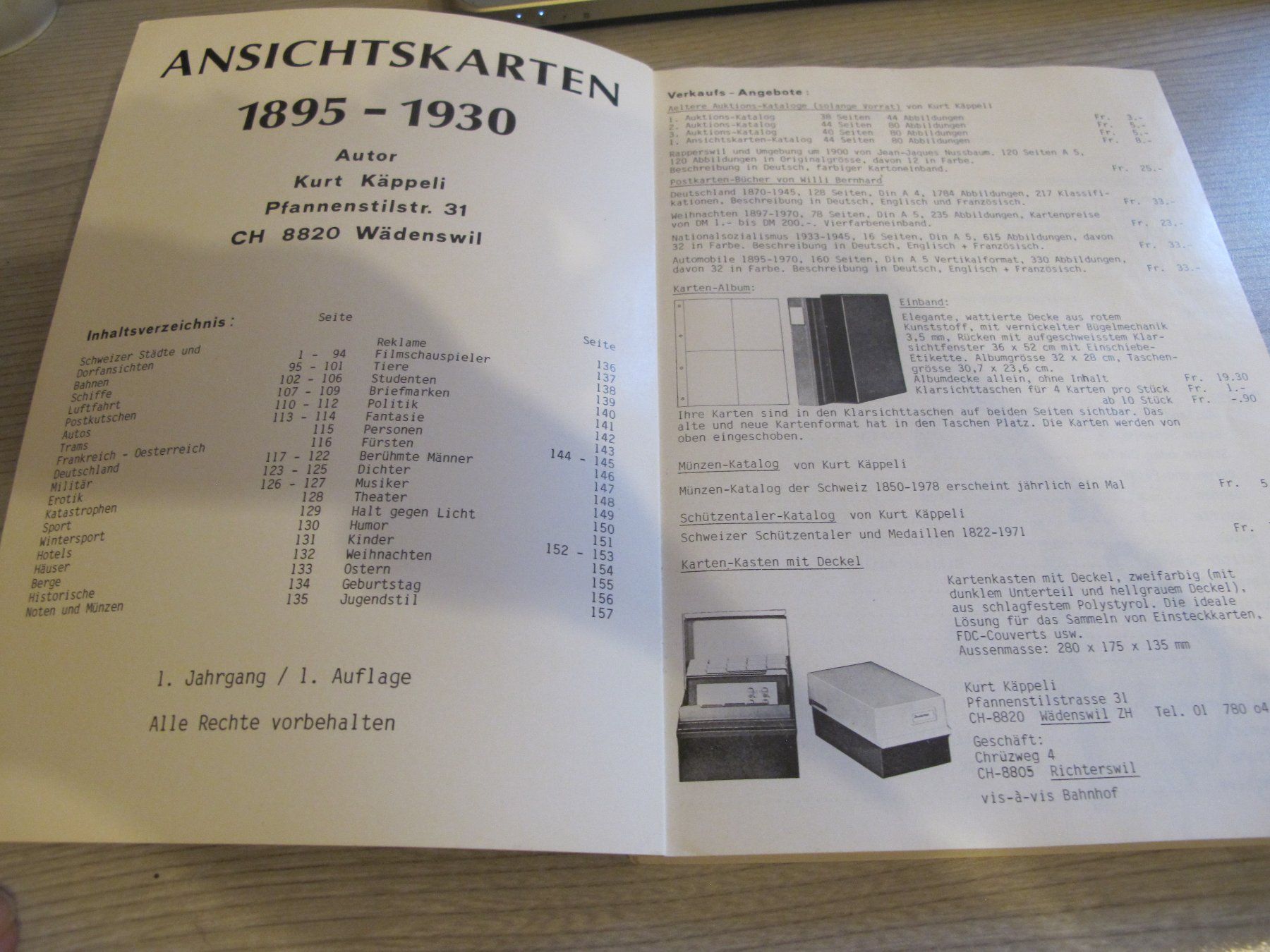Libri: Ansichtskarten 1895 bis 1930 Katalog 1 Auflage 157 Seiten – Usato da Altnau venduto da LinaAuktion 3