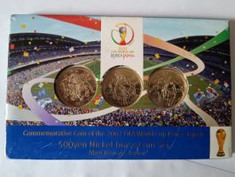 2002 Fifa World Cup Korea/Japan 55 Yen Münzen Nickel-Messing
