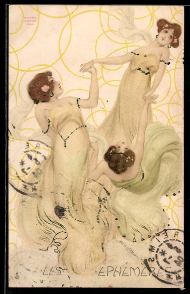 Cartes postales: Raphael Kirchner: Les Ephémères, Drei  – D'occasion à Berlin par bartko-reher