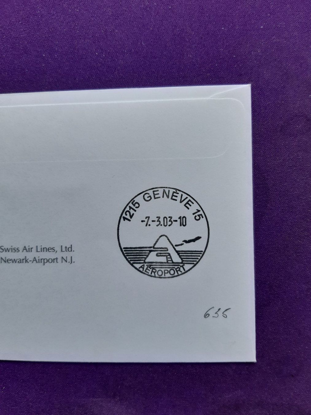 Alle Briefmarken: Erstflugbrief NEWARK N.J. - Geneva, 6.3.2003 – Neu (gemäss Beschreibung) aus Wangs von weisstannen01 3