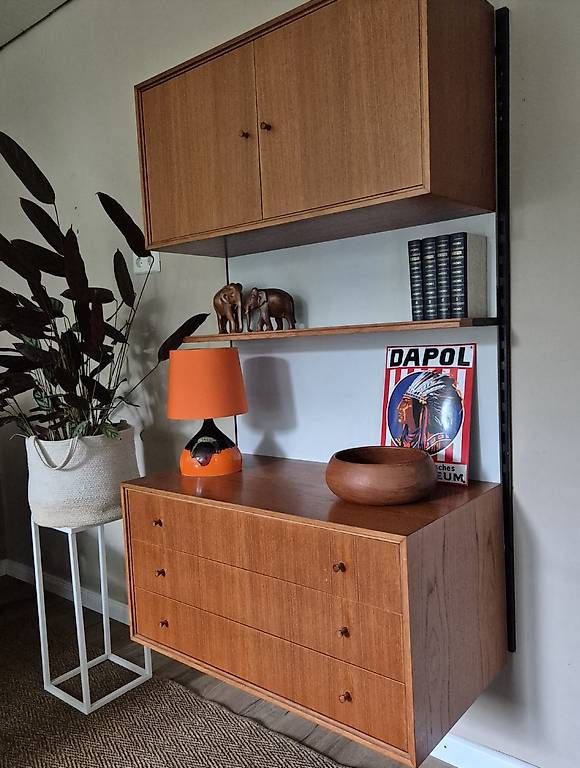 Regale: Mid Century modulares teak Wandregal – Gebraucht aus basel von vintory.ch 2