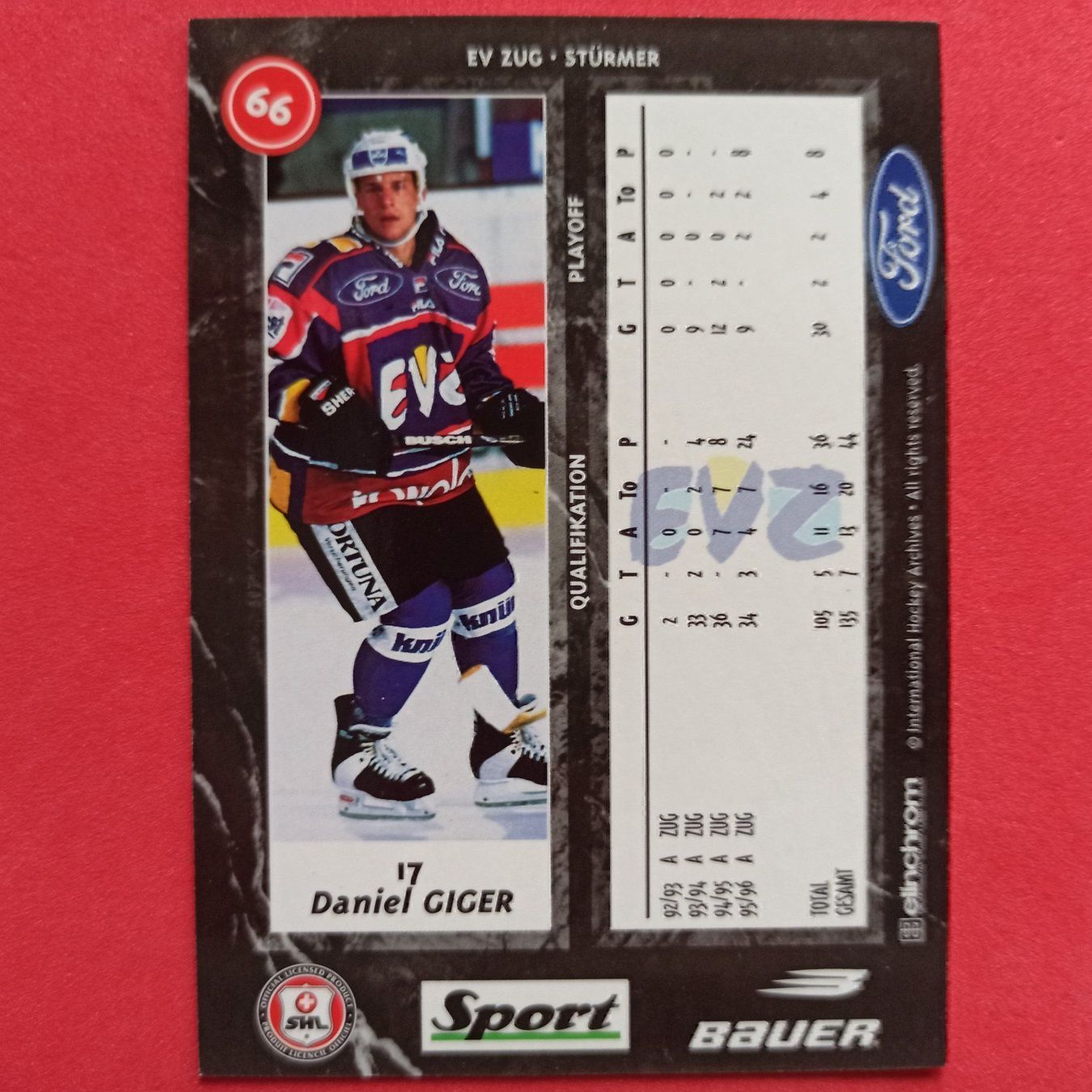 Carte collezionabili: Daniel Giger - EV ZUG - 1996/97 – Usato da Dübendorf venduto da kb86_MOVIE 1