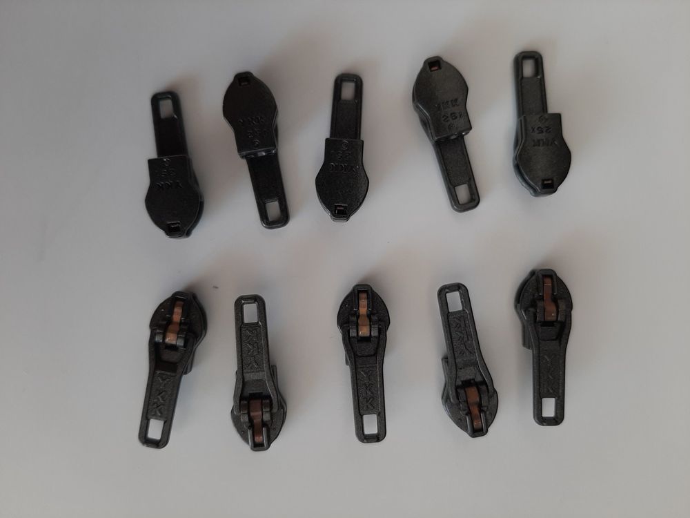 10 x YKK Zipper/Schieber Nr. 25 für Reissverschluss grau Kaufen auf