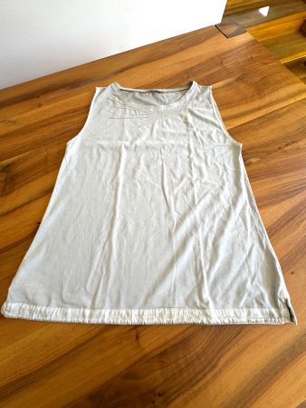 NILE Damen Top Shirt hellgrau mit Pailletten Gr. L NWT